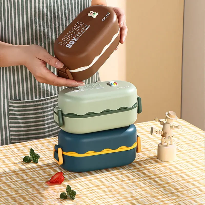 스푼 버클이 있는 이중 레이어 플라스틱 구획 도시락 상 - Food Storage With Compartments 리뷰 및 가격