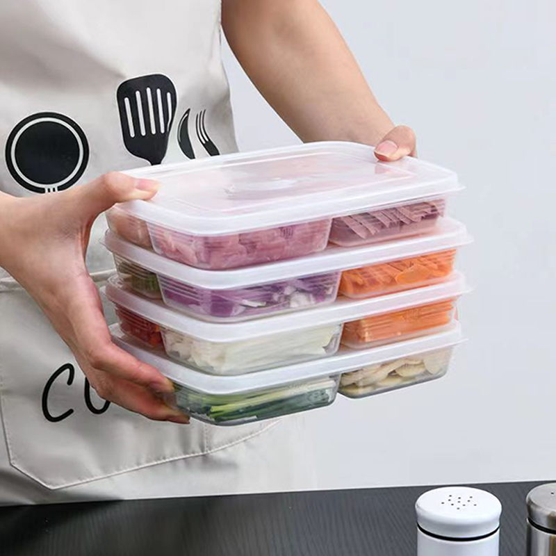 새로운【4칸 플라스틱 보관함 휴대용 칸막이 냉장고 냉동 - Food Storage With Compartments 리뷰 및 가격