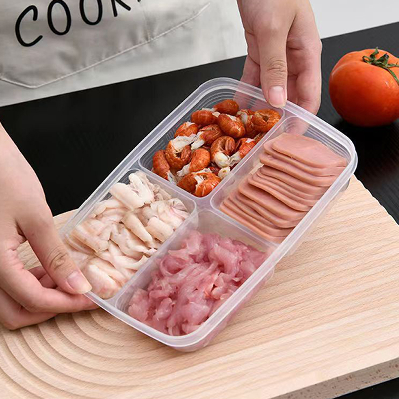 새로운【4칸 플라스틱 보관함 휴대용 칸막이 냉장고 냉동 - Food Storage With Compartments 리뷰 및 가격