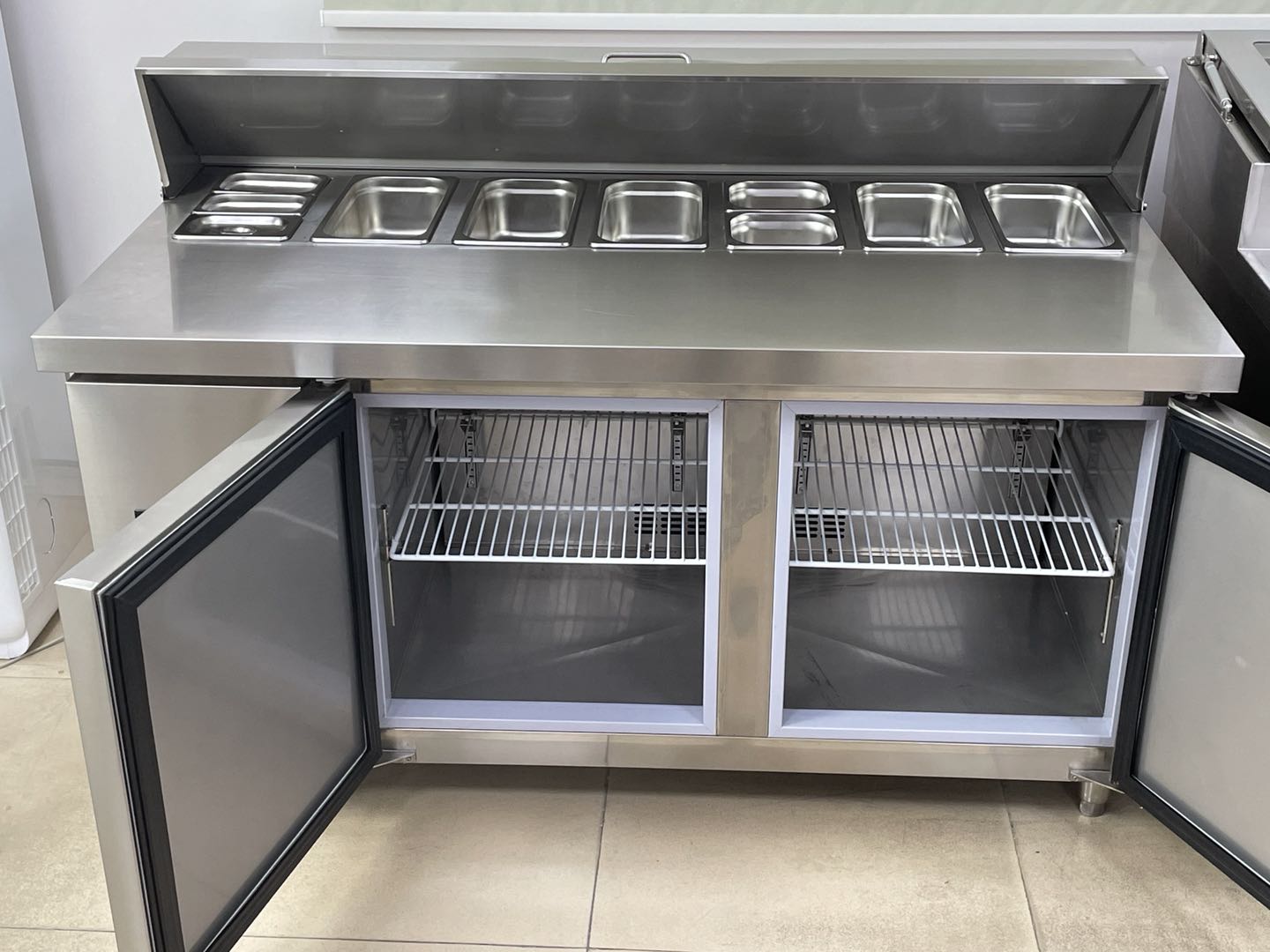 0~10℃ 저온 상업용 빌트인 2도어 피자 준비 테이블 - Storage Food Prep 리뷰 및 가격