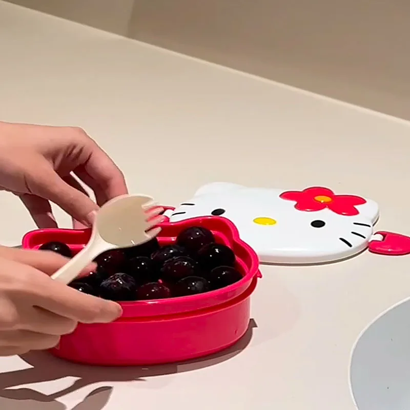 귀여운 헬로 키티 모양의 도시락 상자 휴대용 만화 도시 - Food Storage Jars Plastic 리뷰 및 가격