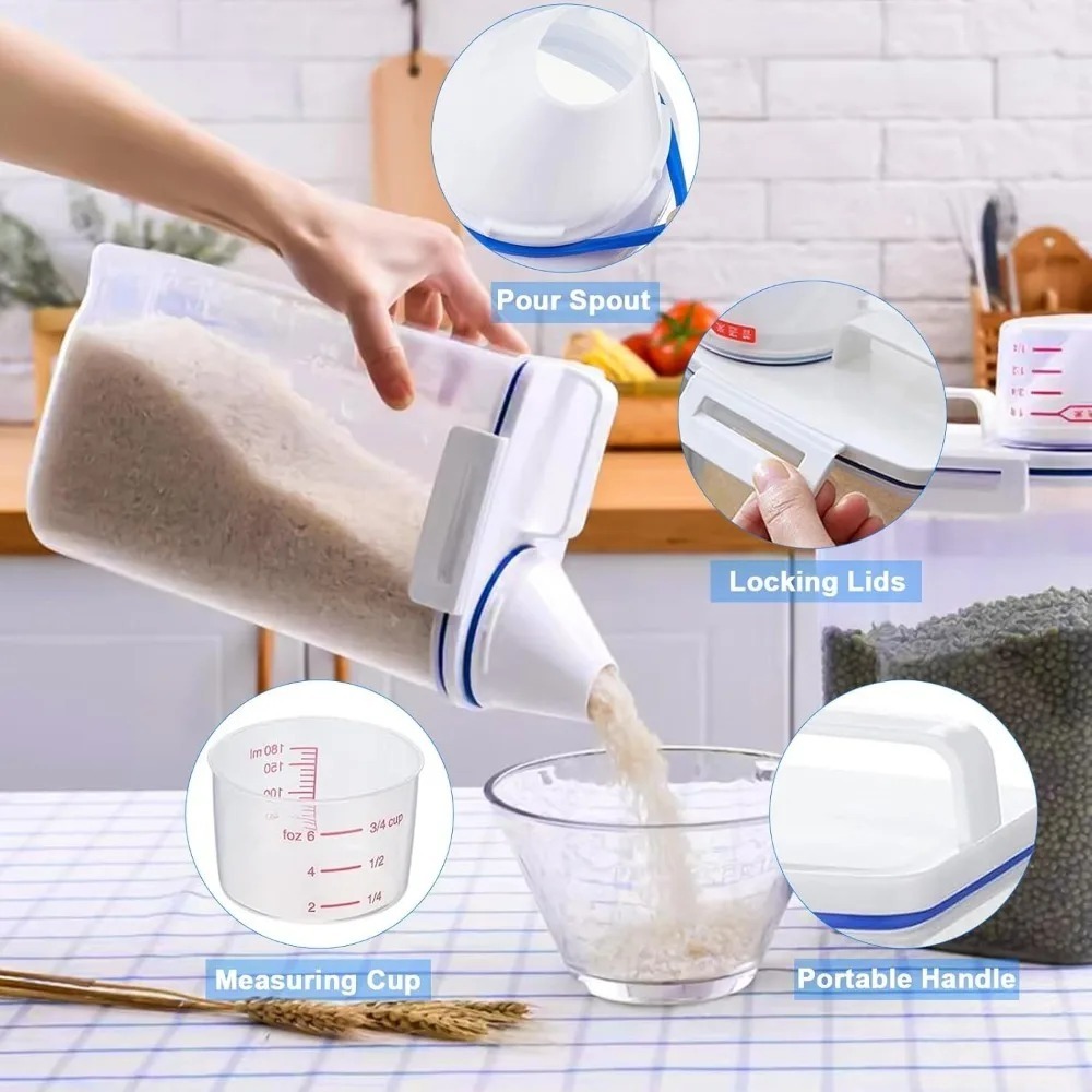 쌀 건조식품 보관 용기 BPA 프리 식품 보존 용기 플 - Food Storage Jars Plastic 리뷰 및 가격