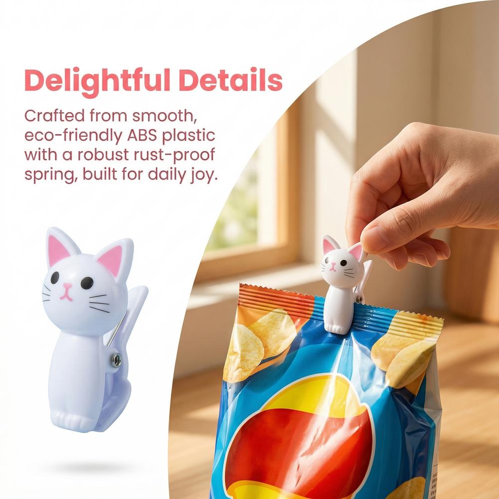 귀여운 고양이 모양 가방 클립 재사용 가능한 플라스틱  - Food Storage Plastic Bag 리뷰 및 가격