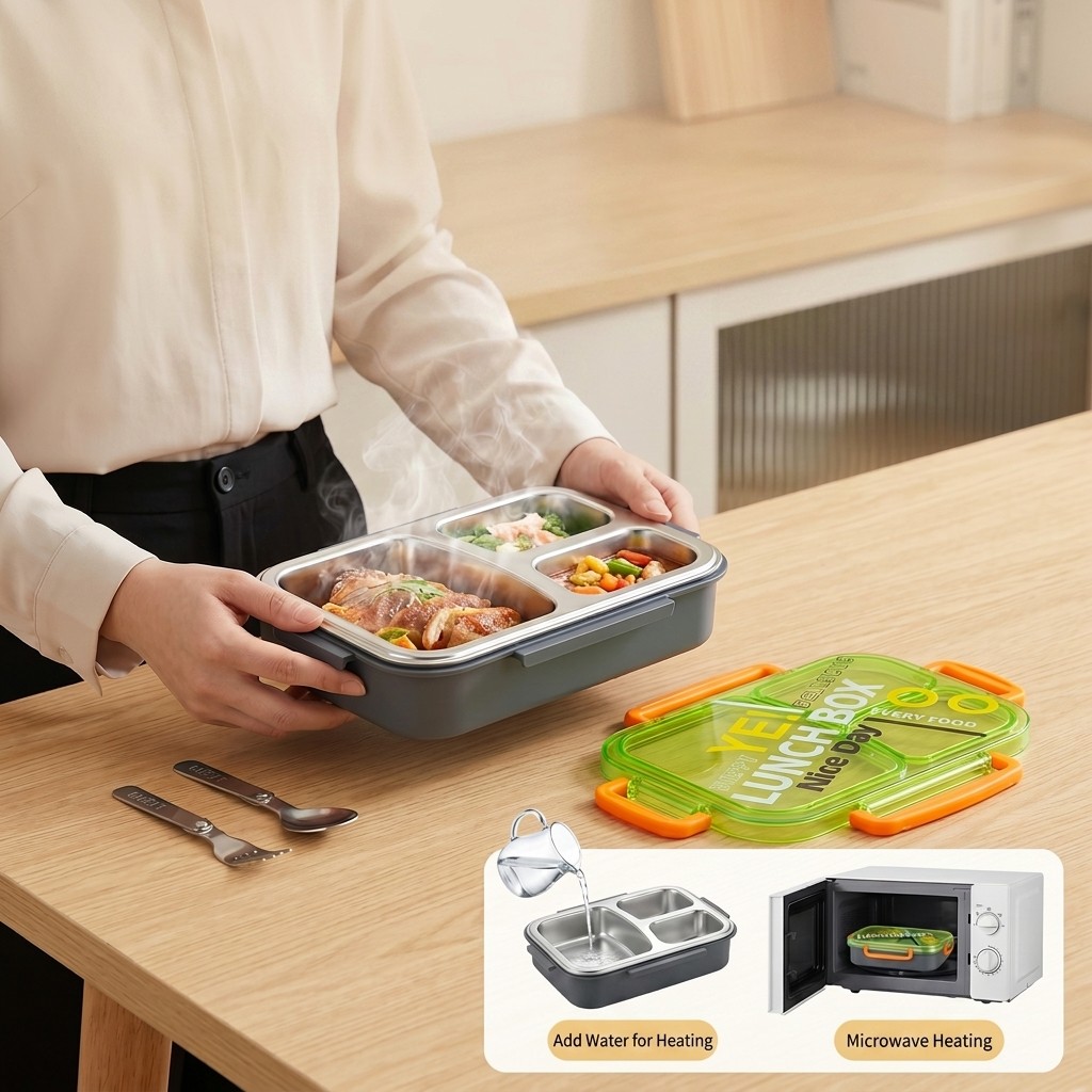 전자레인지용 304 스테인리스 도시락, 분리형 음식 보 - Food Storage Prep Containers 리뷰 및 가격