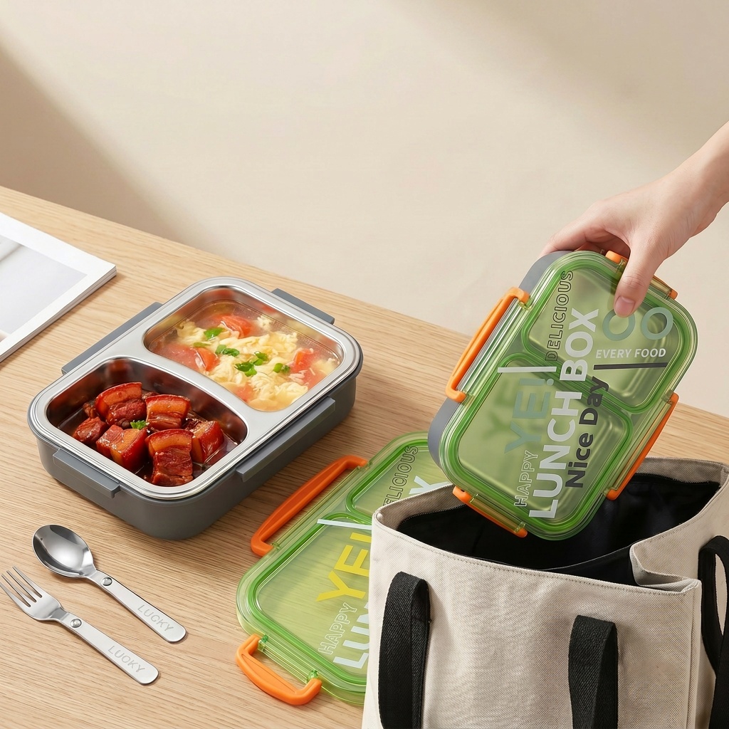 전자레인지용 304 스테인리스 도시락, 분리형 음식 보 - Food Storage Prep Containers 리뷰 및 가격