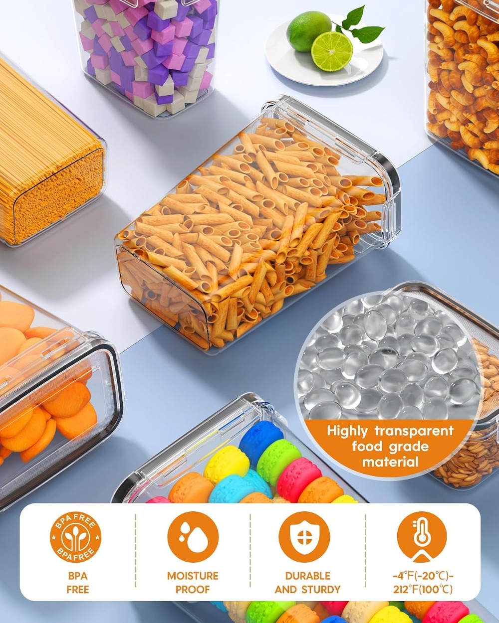 24개의 밀폐 식품 보관 용기(뚜껑 포함), BPA 프 - Food Storage Plastic 리뷰 및 가격
