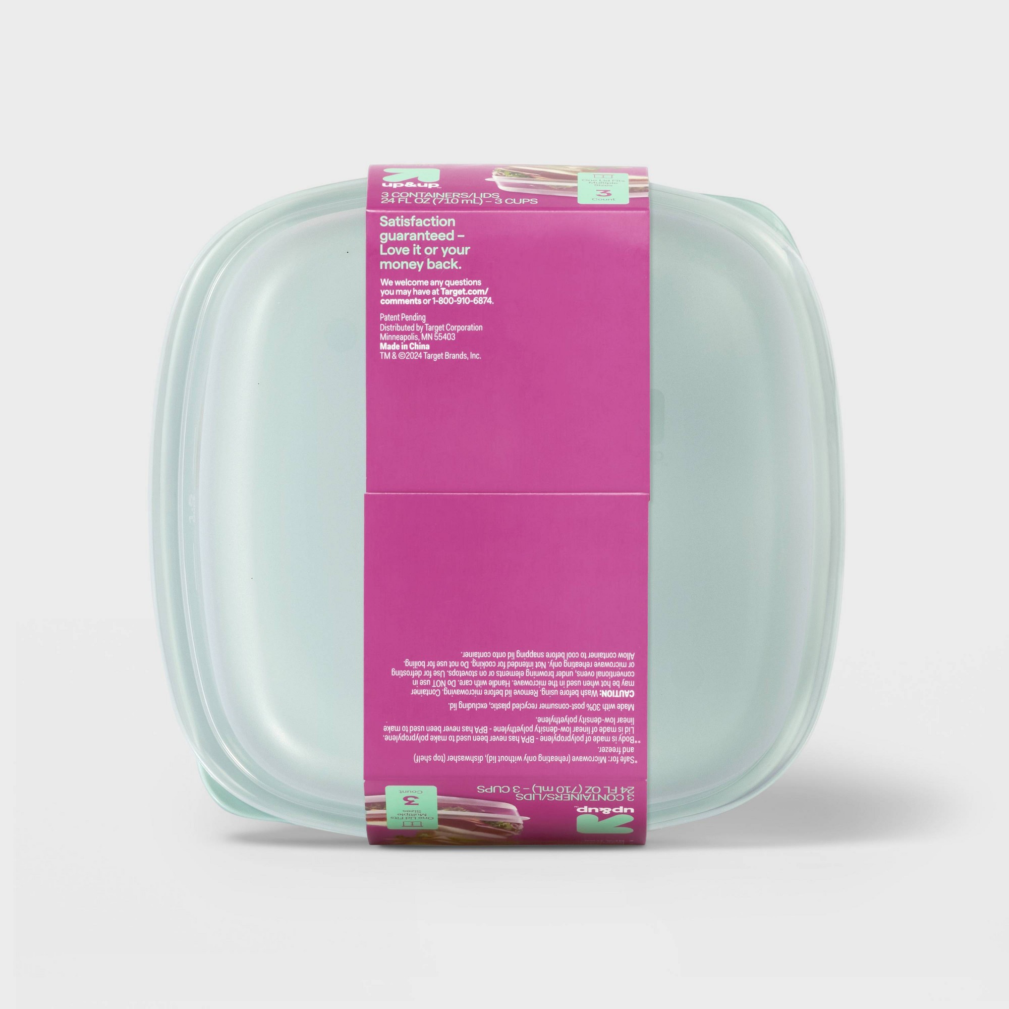 3ct 사각형 스냅 뚜껑이 있는 식품 보관 용기, 주방 - Food Storage Prep Containers 리뷰 및 가격