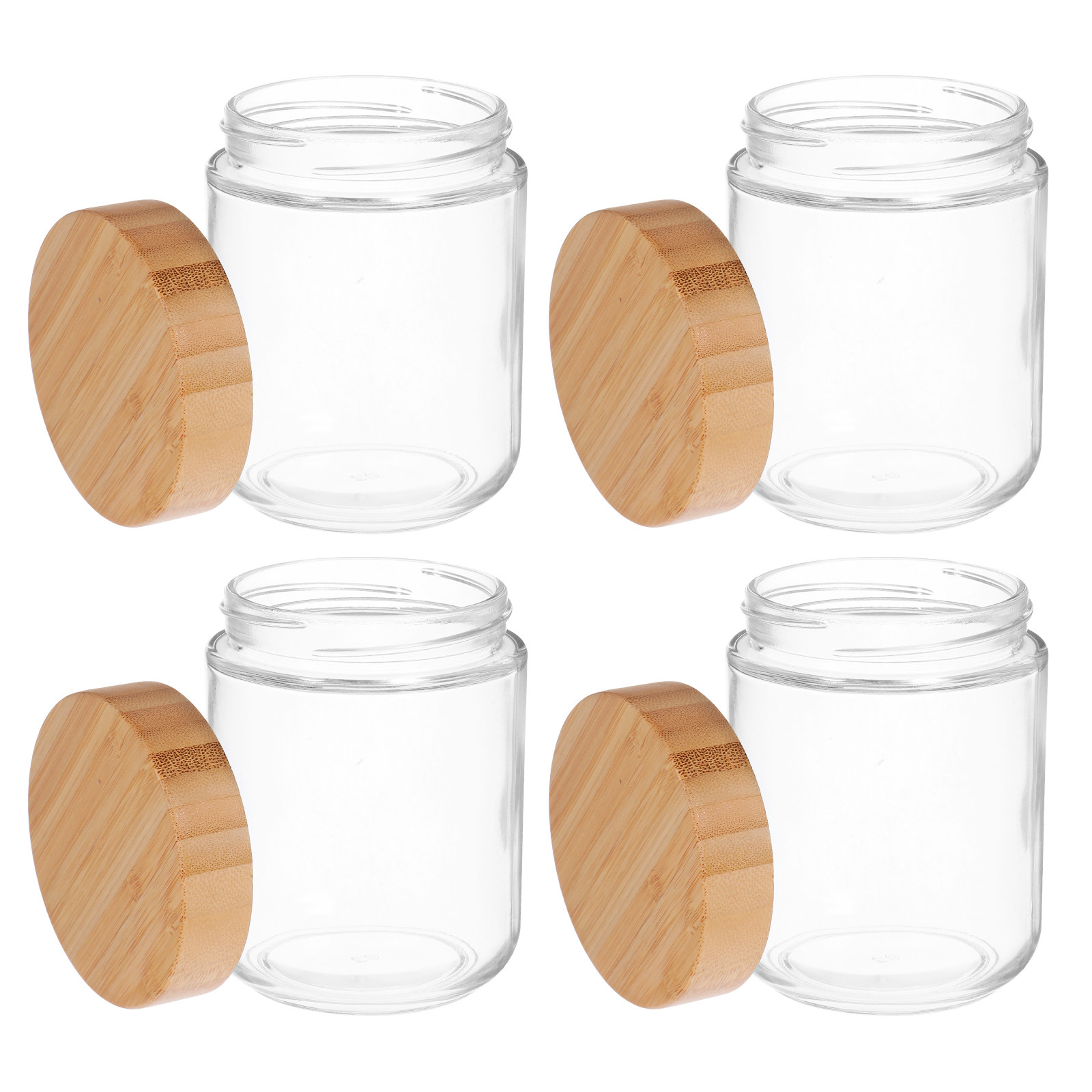 4개입 유리 주방 보관 용기, 대나무 뚜껑 밀폐 용기, - Food Storage Jars Plastic 리뷰 및 가격
