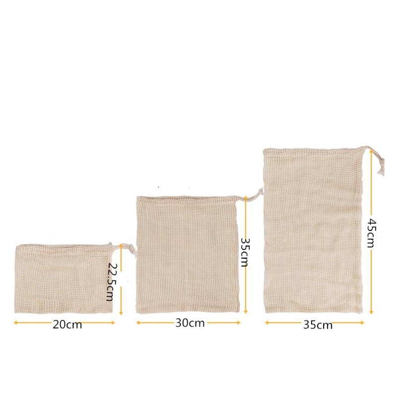 3개/세트 면 메쉬 야채 가방 재사용 가능한 면 메쉬  - Produce Bag Reusable Mesh 리뷰 및 가격
